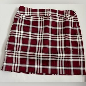 Loudmouth Plaid Women's Golf Skort in Dark Red and White Size 10 NWOT